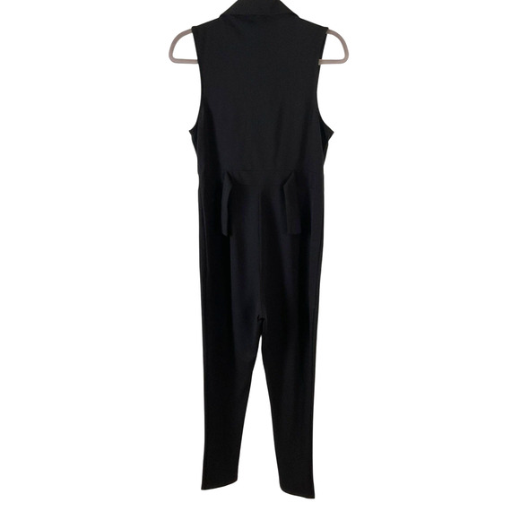 Love University Womens XL Jumpsuit Zip Up Sleeveless Tuxedo Pantsuit Pockets New - Picture 2 of 14